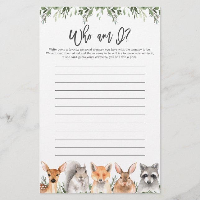 Woodland Babydusche, die ich spiele (Vorderseite)