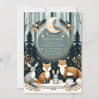 Woodland Babydusche Einladung