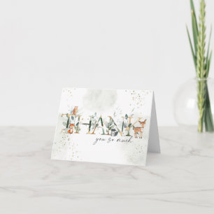 Woodland Babydusche Faltkarte Einladung