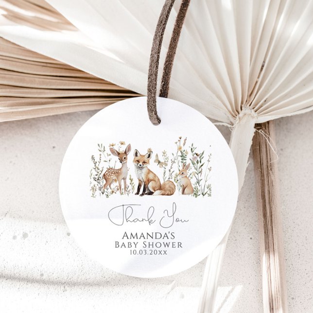 Woodland Babydusche Geschenkanhänger (Von Creator hochgeladen)