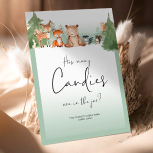 Woodland Babydusche Mini-Zeichen Wie viele Candies