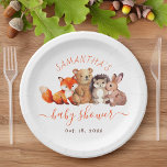 Woodland Babydusche Niedlich Forest Animal Red Scr Pappteller<br><div class="desc">Für eine Babydusche zum Thema Woodland. An der Vorderseite hat es einige niedliche Waldtiere: ein roter Fuchs, ein brauner Bärenkub, ein Igel und ein Kaninchen. Über ihnen ist der Name in roten Kappen geschrieben, als Bogentext. Unter ihnen sind die Worte "Baby Dusche" in einem roten Schriftzeichen geschrieben, und unter ihnen...</div>