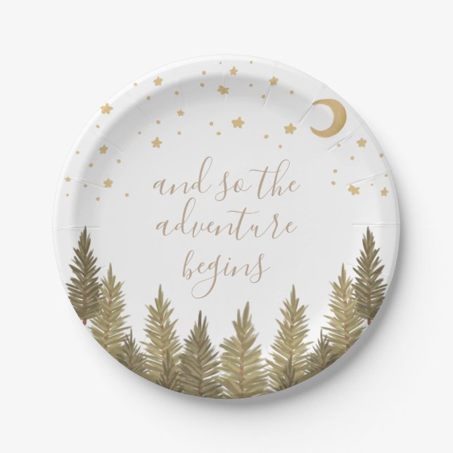 Woodland Babydusche Pappteller (Vorderseite)