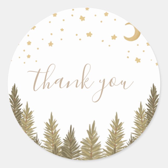 Woodland Babydusche Runder Aufkleber (Vorderseite)