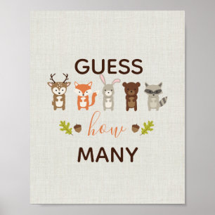 Woodland Babydusche schätzt wie viele Zeichen Poster