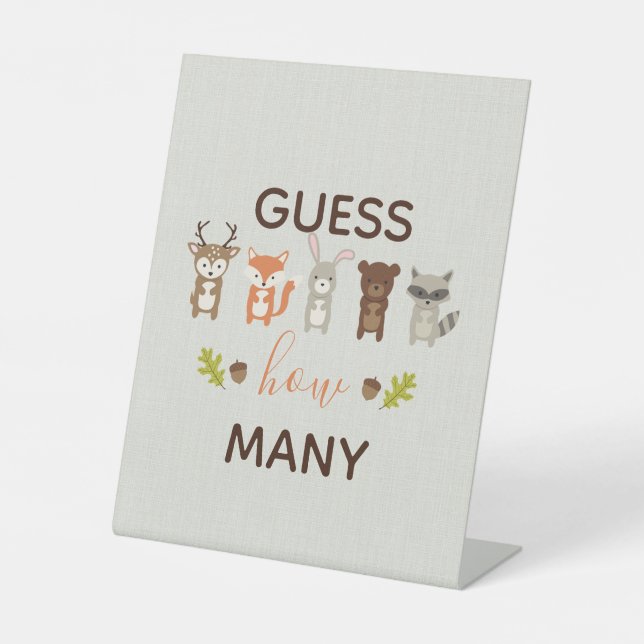 Woodland Babydusche schätzt wie viele Zeichen Sockelschild (Vorderseite)