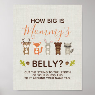 Woodland Babydusche Wie groß ist Mama's Bauchspiel Poster