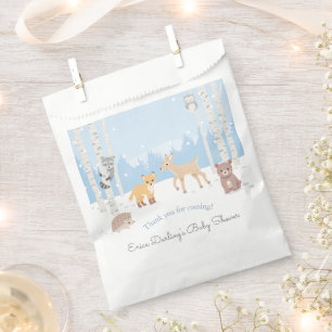 Woodland Babydusche Winterwald Geschenktütchen