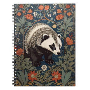 Woodland Badger William Morris Inspiriert Notizblock