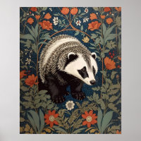 Woodland Badger William Morris Inspiriert