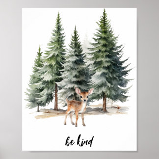 Woodland Be kind Kinderzimmer Poster