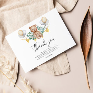 Woodland Bear Baby Dusche Danke Karte