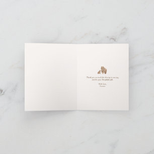 Woodland Bear Baby Dusche Dankeskarte