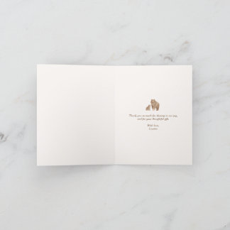 Woodland Bear Baby Dusche Dankeskarte