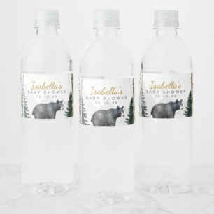 Woodland Bear Baby Dusche Wasserflaschen Etiketten