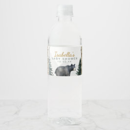 Woodland Bear Baby Dusche Wasserflaschen Etiketten