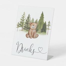 Woodland Bear Baby Duschgetränke Sockelschild