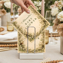 Woodland Birds Storybook Baby Shower Serviette