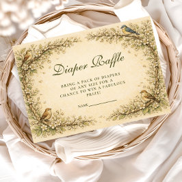 Woodland Birds Storybook Diapper Raffle Begleitkarte