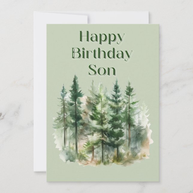 Woodland Birthday Flat Card (Vorderseite)