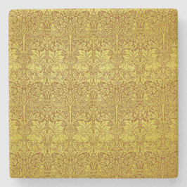 Woodland Blätter Gold Rabbit William Morris Muster Steinuntersetzer