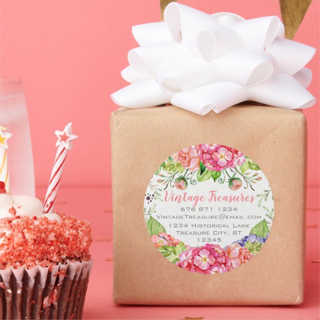 Woodland boho Floral Business oder Personal Craft Runder Aufkleber (Party)