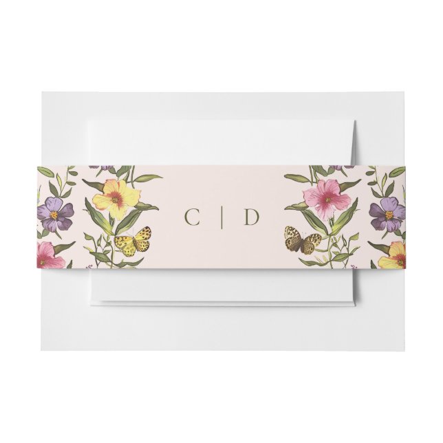 Woodland Boho Vintage Botanical Wildflower Wedding Einladungsbanderole (Vorderseite Beispiel)