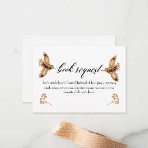 Woodland Book Request Book Book for Baby Insert Ca Mitteilungskarte