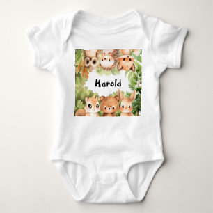 Woodland Boy Baby Dusche Baby Strampler