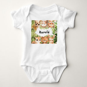 Woodland Boy Baby Dusche Strampler