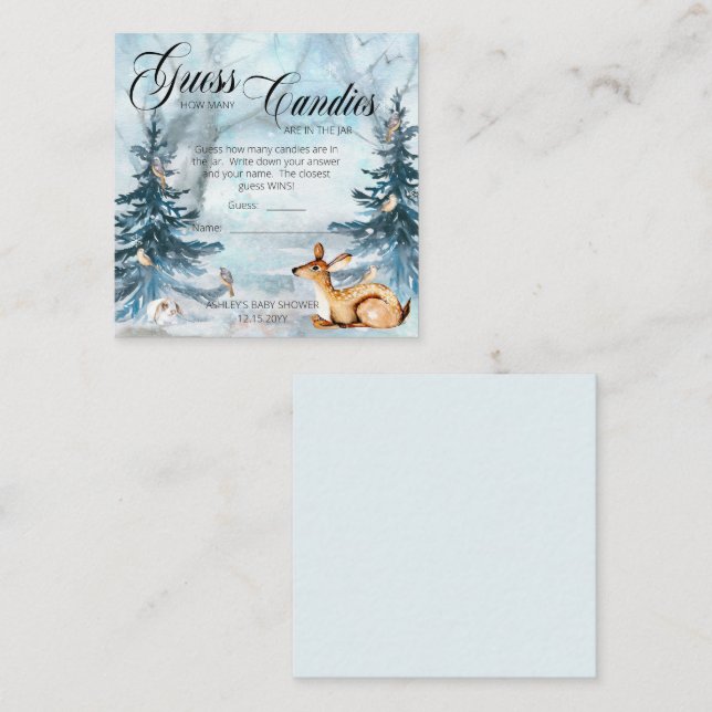 Woodland Boy Baby Showköder in Jar Game Begleitkarte (Vorne/Hinten)