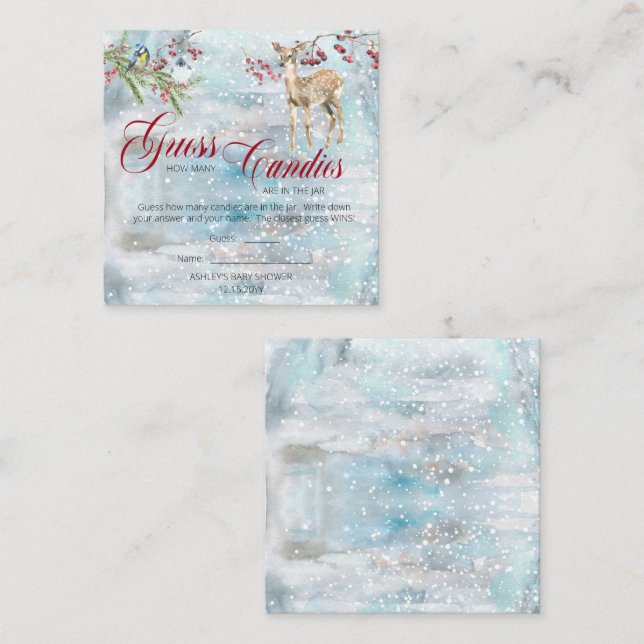 Woodland Boy Baby Showköder in Jar Game Begleitkarte (Vorne/Hinten)