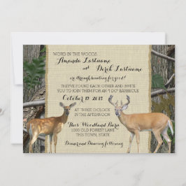 Woodland Buck and Doe Wedding Einladung