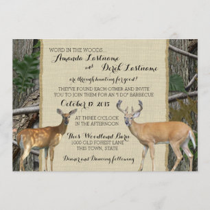 Woodland Buck and Doe Wedding Einladung