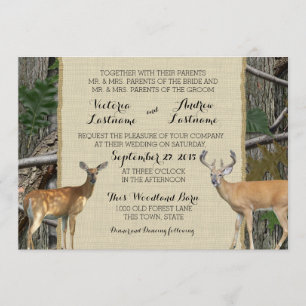 Woodland Buck and Doe Wedding Einladung