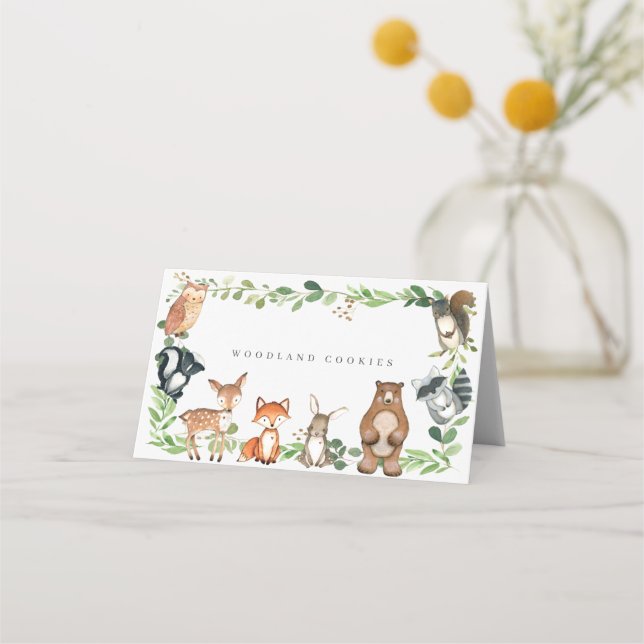 Woodland Buffet Food Labels Platzkarte (Vorderseite)