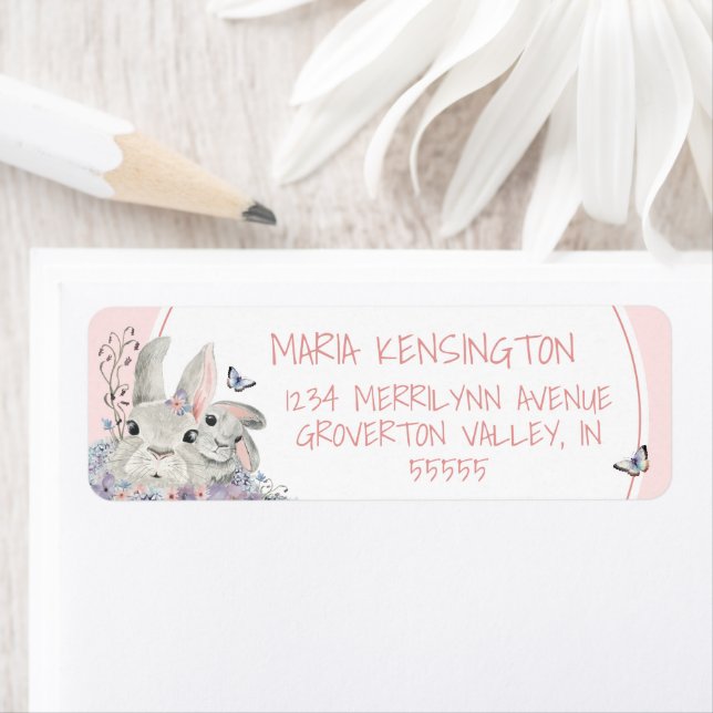 Woodland Bunnies Floral Pink Girl Baby Shower (Insitu)