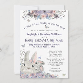 Woodland Bunny Floral Lila Baby Dusche per Post Einladung