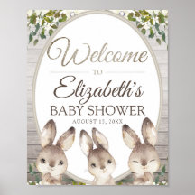 Woodland Bunny Gender Neutral Baby Dusche Willkomm