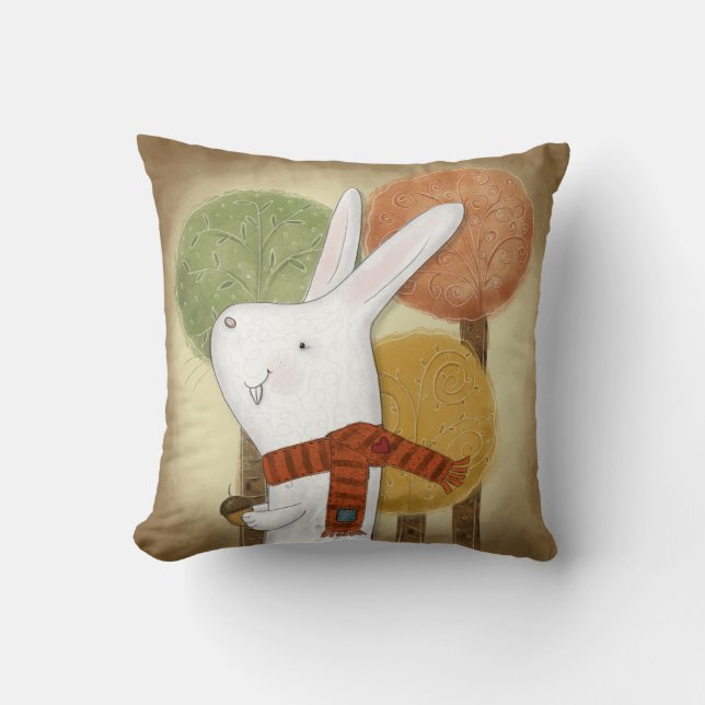 Woodland Bunny mit Acorn Kissen (Vorderseite)