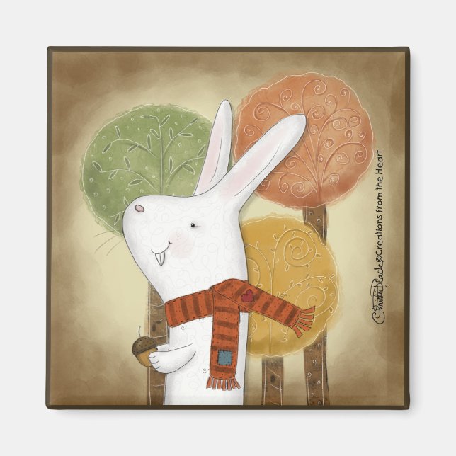 Woodland Bunny mit Acorn Magnet (Vorne)