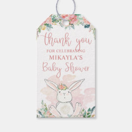 Woodland Bunny Pink Floral Baby Dusche Vielen Dank Geschenkanhänger