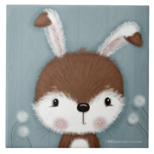 Woodland Bunny Portrait Fliese