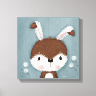 Woodland Bunny Portrait Leinwanddruck