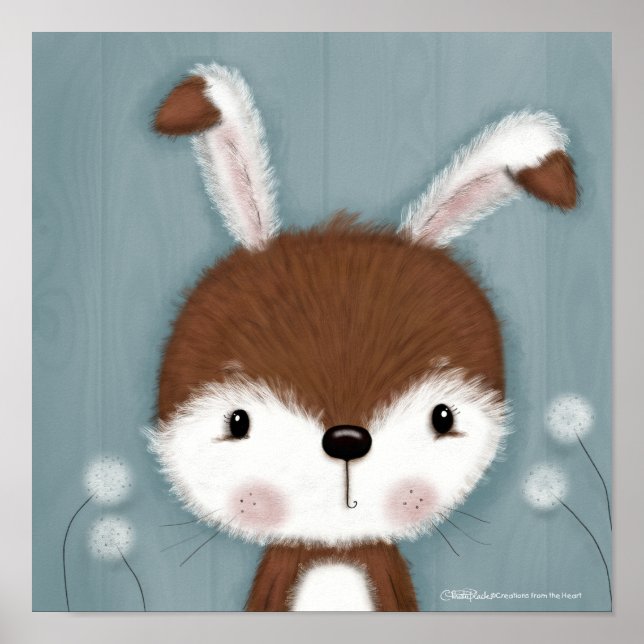 Woodland Bunny Portrait Poster (Vorne)