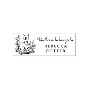Woodland Bunny Rabbit Buch gehört zu Ex Libris Permastempel