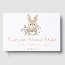 Woodland Bunny Wildflower Garden Baby Shower Gästebuch