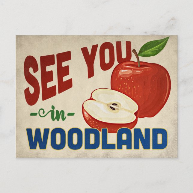 Woodland California Apple - Vintage Travel Postkarte (Vorderseite)