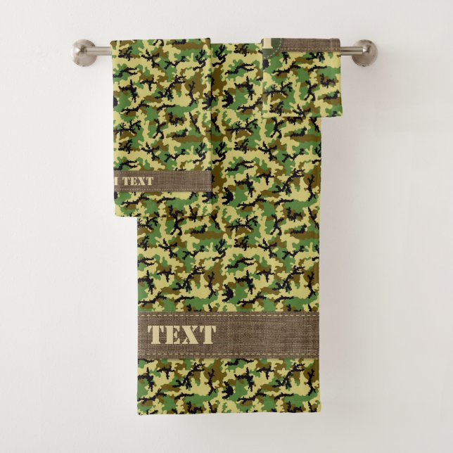 Woodland Camouflage Badhandtuch Set (Insitu)