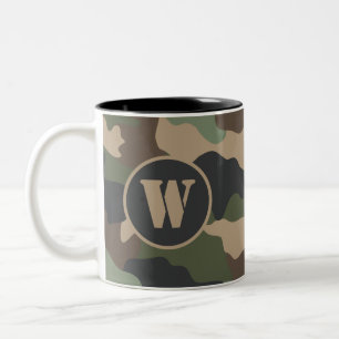 Woodland Camouflage Camouflage Khaki Tan Zweifarbige Tasse